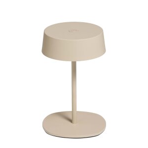 Elegante LED Akku Tischleuchte Dimmbar Kabellos IP54 Metallgehäuse höhenverstellbar beige