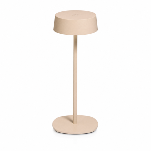 Elegante LED Akku Tischleuchte Dimmbar Kabellos IP54 Metallgehäuse höhenverstellbar beige