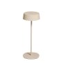 Elegante LED Akku Tischleuchte Dimmbar Kabellos IP54 Metallgehäuse höhenverstellbar beige