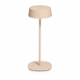 Elegante LED Akku Tischleuchte Dimmbar Kabellos IP54 Metallgehäuse höhenverstellbar beige