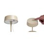 Elegante LED Akku Tischleuchte Dimmbar Kabellos IP54 Metallgehäuse höhenverstellbar beige