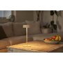 Elegante LED Akku Tischleuchte Dimmbar Kabellos IP54 Metallgehäuse höhenverstellbar beige