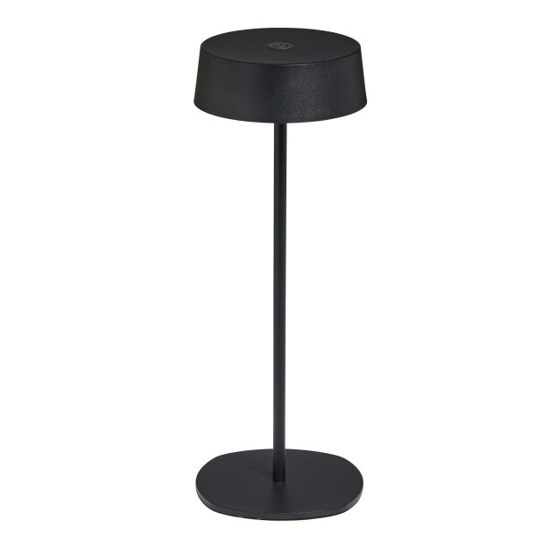 Elegante LED Akku Tischleuchte Dimmbar Kabellos IP54 Metallgehäuse höhenverstellbar schwarz