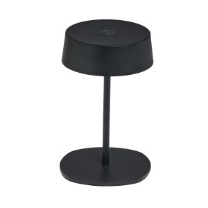 Elegante LED Akku Tischleuchte Dimmbar Kabellos IP54 Metallgehäuse höhenverstellbar schwarz