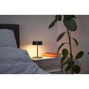 Elegante LED Akku Tischleuchte Dimmbar Kabellos IP54 Metallgehäuse höhenverstellbar schwarz