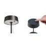 Elegante LED Akku Tischleuchte Dimmbar Kabellos IP54 Metallgehäuse höhenverstellbar schwarz
