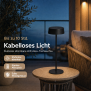Elegante LED Akku Tischleuchte Dimmbar Kabellos IP54 Metallgehäuse höhenverstellbar schwarz