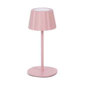3in1 LED Tischlampe Flaschenleuchte max. 45cm hoch mit 3000mAh Akku 200lm warmweiß - Plissee pink