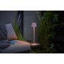 3in1 LED Tischlampe Flaschenleuchte max. 45cm hoch mit 3000mAh Akku 200lm warmweiß - Plissee pink