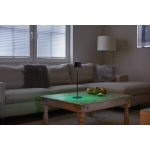 3in1 LED RGB Tischlampe Flaschenleuchte max. 45cm hoch mit 3000mAh Akku 200lm warmweiß und - schwarz