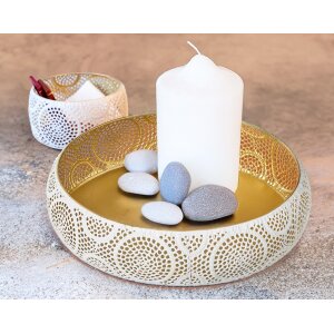 2er-Set Orientalisches Serviertablett Gold Weiß...