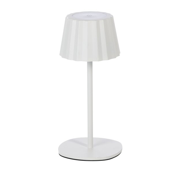 3in1 LED Tischlampe Flaschenleuchte max. 45cm hoch mit 3000mAh Akku 200lm warmweiß - Plissee weiß