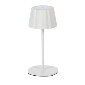 3in1 LED Tischlampe Flaschenleuchte max. 45cm hoch mit 3000mAh Akku 200lm warmweiß - Plissee weiß