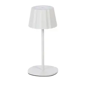 3in1 LED Tischlampe Flaschenleuchte max. 45cm hoch mit 3000mAh Akku 200lm warmweiß - Plissee weiß