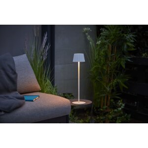 3in1 LED Tischlampe Flaschenleuchte max. 45cm hoch mit 3000mAh Akku 200lm warmweiß - Plissee weiß