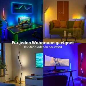 RGB LED Stehlampe  Faltbares Design Digitale LEDs 178 cm hoch Stehleuchte Wandleuchte Musik- &
