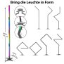 RGB LED Stehlampe  Faltbares Design Digitale LEDs 178 cm hoch Stehleuchte Wandleuchte Musik- &