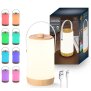 LED Akku Laterne für Innen und Außen mit Dimmdrehknopf warmweiß RGB Soundsensor Lichteffekte