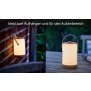 LED Akku Laterne für Innen und Außen mit Dimmdrehknopf warmweiß RGB Soundsensor Lichteffekte