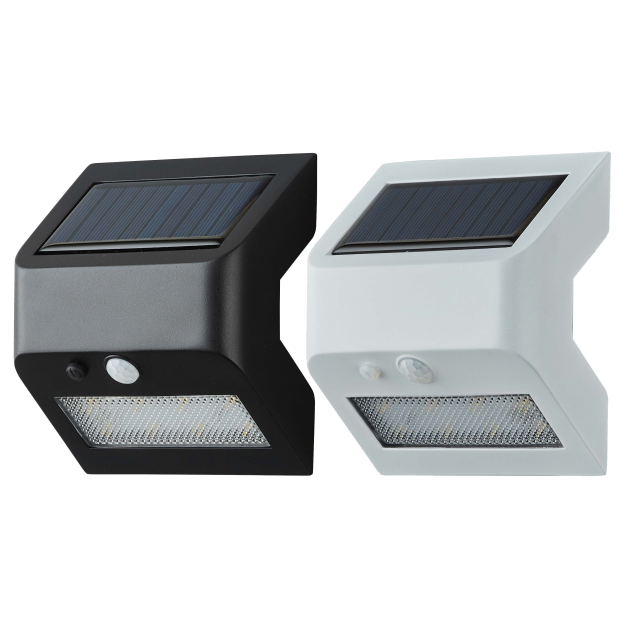 LED Solar Wandleuchte mit Bewegungsmelder & Dämmerungssensor  ideal für Eingangsbereiche, Treppen &