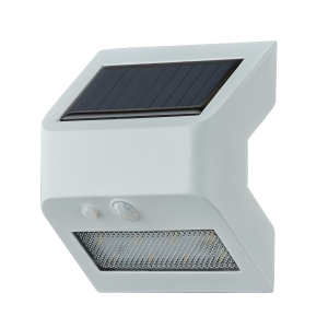 LED Solar Wandleuchte mit Bewegungsmelder & Dämmerungssensor  ideal für - weiß warmweiß