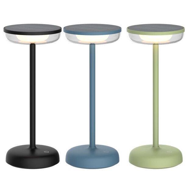 LED Solar Tischlampe Tischleuchte mit Akku Cocktaillampe USB-C stufenlos dimmbar wetterfest Outdoor