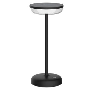 LED Solar Tischlampe Tischleuchte mit Akku Cocktaillampe USB-C stufenlos dimmbar - schwarz