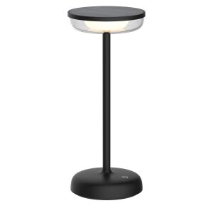 LED Solar Tischlampe Tischleuchte mit Akku Cocktaillampe USB-C stufenlos dimmbar - schwarz