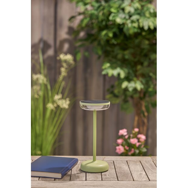 LED Solar Tischlampe Tischleuchte mit Akku Cocktaillampe USB-C stufenlos dimmbar - 2er-Set blau
