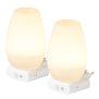 LED Steckdosen Nachtlicht 2er-Set Taschenlampe Weiß RGB Bunt Wandleuchte - Oval 2er-Set