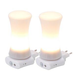 LED Steckdosen Nachtlicht 2er-Set Taschenlampe Weiß...