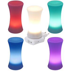 LED Steckdosen Nachtlicht 2er-Set Taschenlampe Weiß Wandleuchte Bewegungsmelder - Zylinder 2er-Set