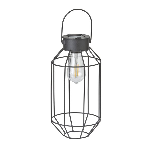 LED Solar Laterne Dämmerungssensor Garten Balkon Modern Industrielook IP44 Laterne