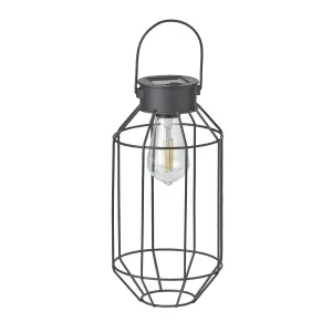 LED Solar Laterne Dämmerungssensor Garten Balkon Modern Industrielook IP44 Laterne