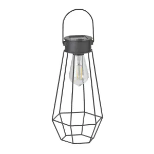 LED Solar Laterne Dämmerungssensor Garten Balkon Modern Industrielook IP44 Diamant