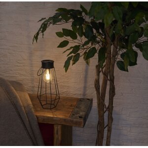 LED Solar Laterne Dämmerungssensor Garten Balkon Modern Industrielook IP44 Diamant