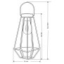 LED Solar Laterne Dämmerungssensor Garten Balkon Modern Industrielook IP44 Diamant