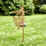 B-Ware LED Solar Gartenstab Solarstecker Außenbereich mit Dämmerungssensor Fee Stehend