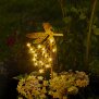 B-Ware LED Solar Gartenstab Solarstecker Außenbereich mit Dämmerungssensor Fee Stehend