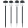 4er Set LED Solar Wegleuchte Dämmerungssensor grau - Grau 4x