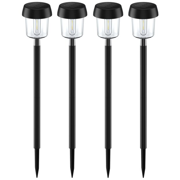 4er Set LED Solar Wegleuchte Dämmerungssensor schwarz - Schwarz 4x