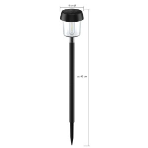 4er Set LED Solar Wegleuchte Dämmerungssensor schwarz - Schwarz 4x