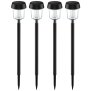 4er Set LED Solar Wegleuchte Dämmerungssensor schwarz - Schwarz 4x