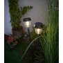 4er Set LED Solar Wegleuchte Dämmerungssensor schwarz - Schwarz 4x