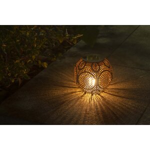 Orientalische Solarlampen Dekoleuchte Dämmerungssensor Wegeleuchte Lichterkette - Tischlampe Kugel
