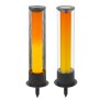 LED Solar Flammenlichtsäule 59 cm hoch Flammeneffekt oder Dauerlicht mit austauschbarem Akku