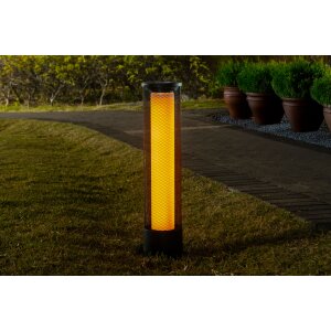 LED Solar Flammenlichtsäule 59 cm hoch Flammeneffekt oder Dauerlicht mit austauschbarem - Netzoptik