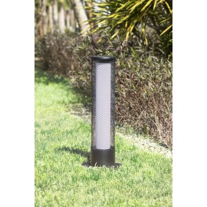 LED Solar Flammenlichtsäule 59 cm hoch Flammeneffekt oder Dauerlicht mit austauschbarem - Netzoptik