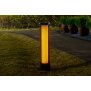 LED Solar Flammenlichtsäule 59 cm hoch Flammeneffekt oder Dauerlicht mit austauschbarem - Netzoptik