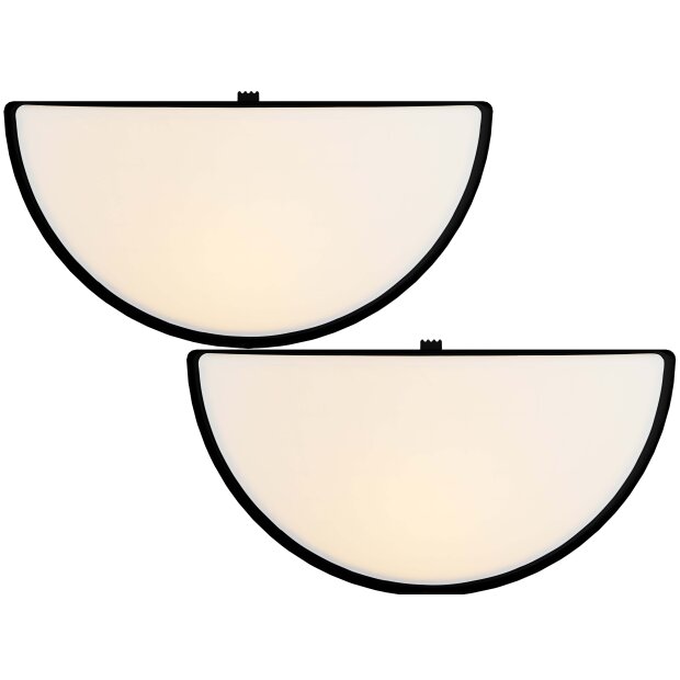 LED Nachtlicht mit Dämmerungssensor & Bewegungsmelder, Up&Down Licht - 2er-Set Halbkugel / Schwarz